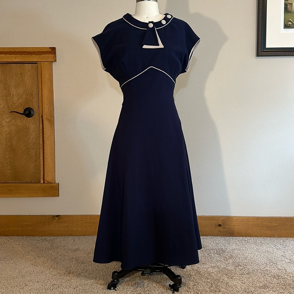 Stop staring navy dress